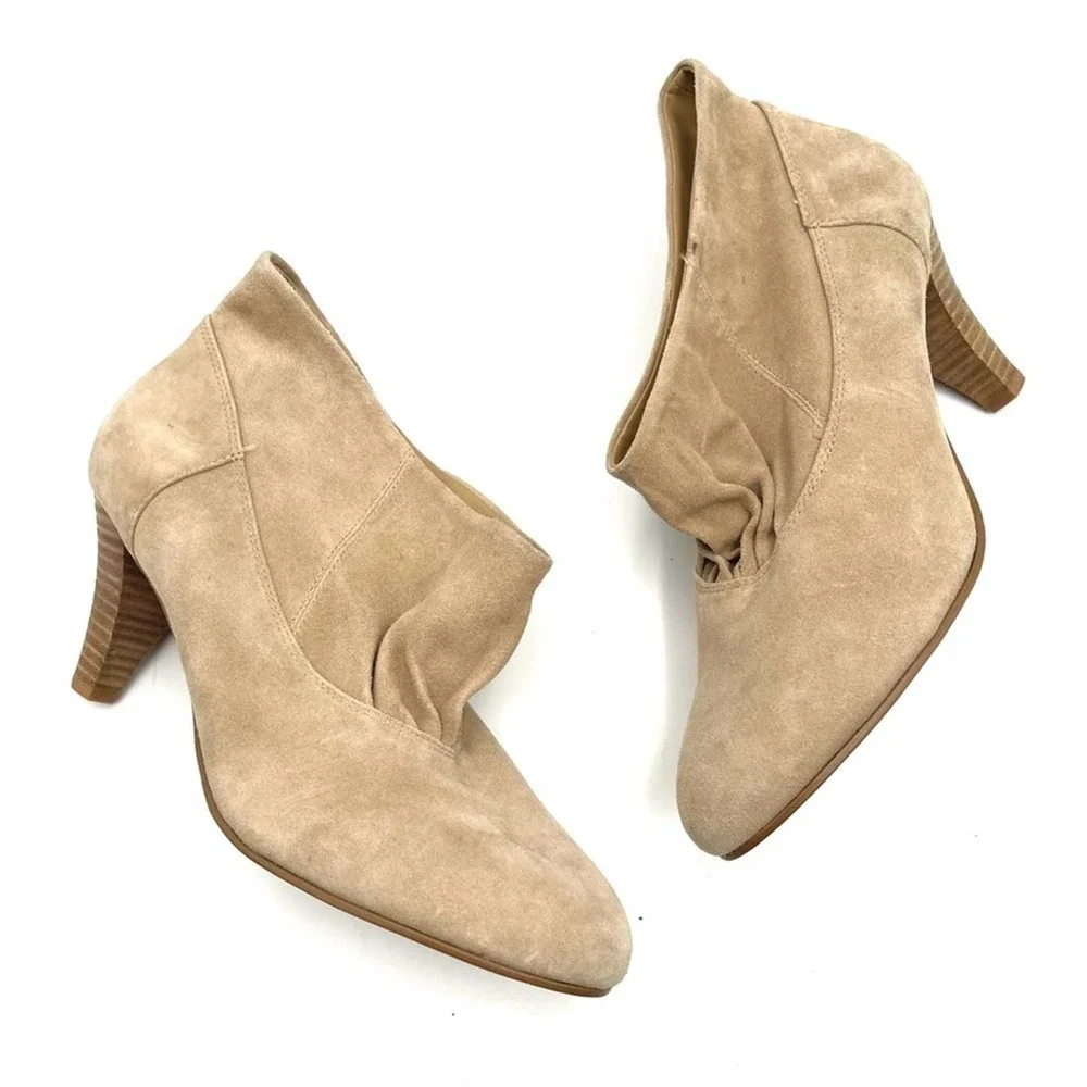Kelsi Dagger Brooklyn tan Suede Ankle Boots sz 9.5